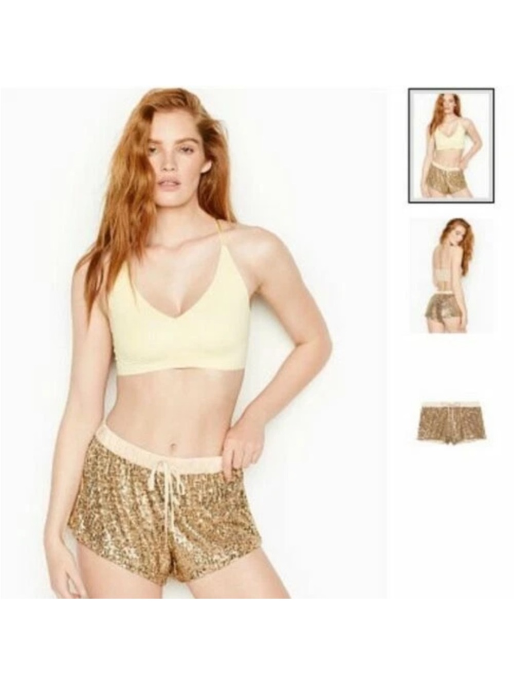 Victoria's Secret Gold Sequin Shorts
